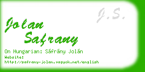 jolan safrany business card