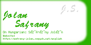 jolan safrany business card